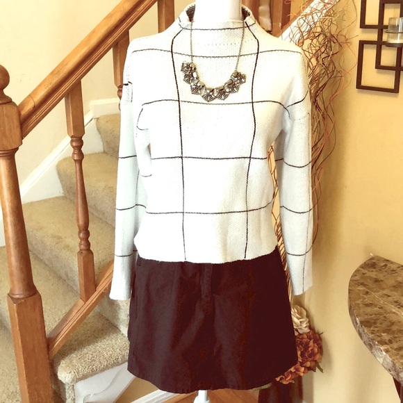 SHEIN Drop Shoulder Mock-Neck Grid Sweater - Picture 7 of 11